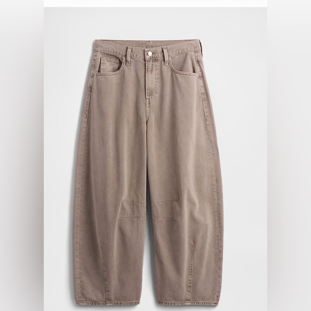 GAP Barrel Leg Jeans 30 Short Taupe - Picture 7 of 9
